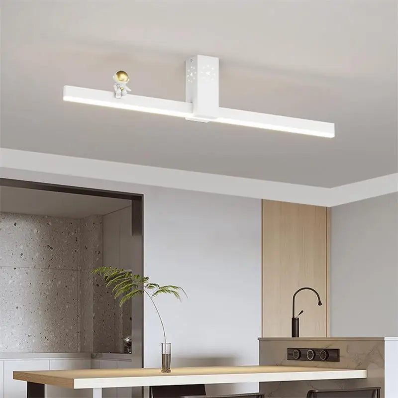 lustre nordique minimaliste bande led créative personnalité