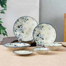 Assiettes ceramique emaillee motif floral style japon quotidien