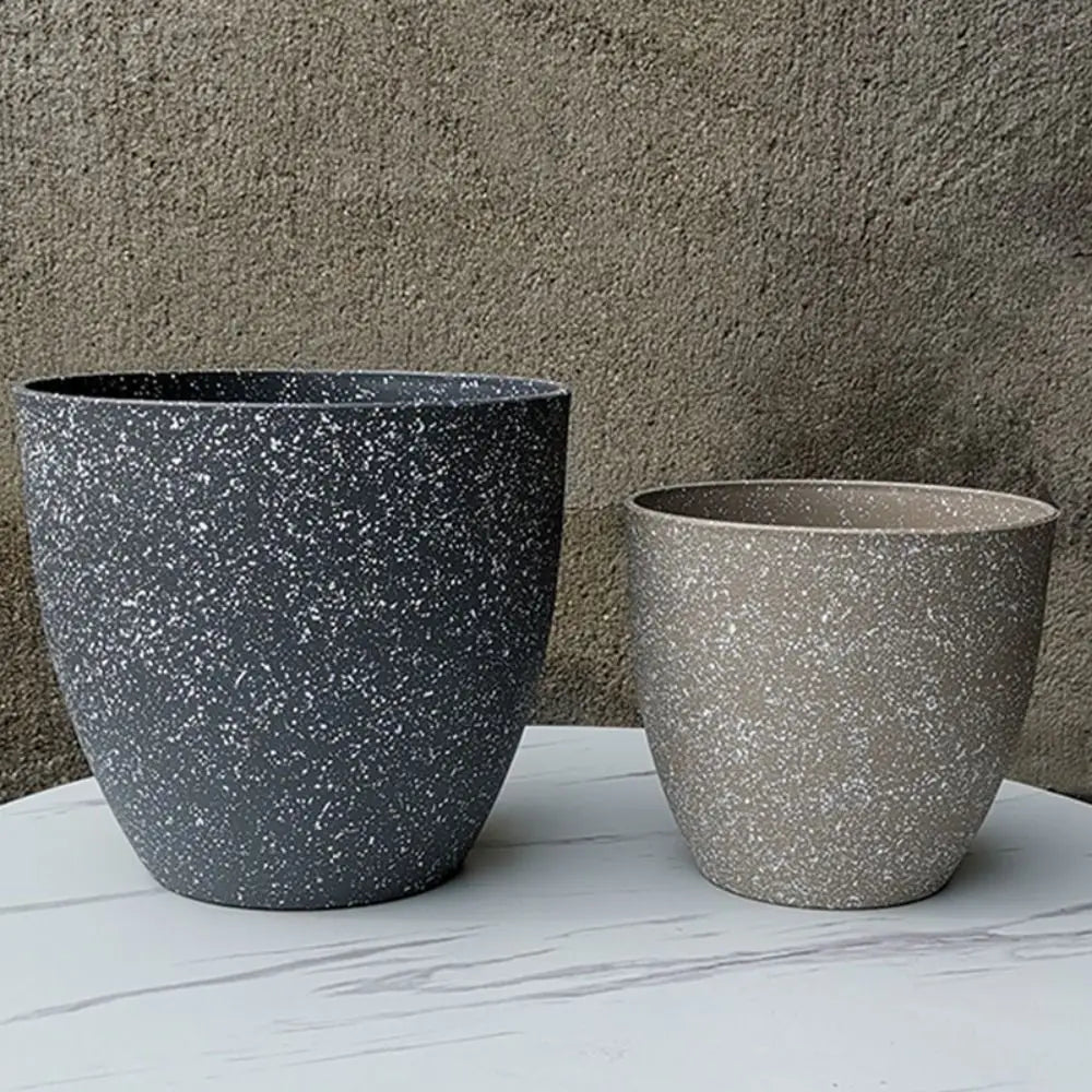 pot de fleurs tendance en plastique imitation pierre pour bonsaï et balcon - vue 4 sur 10