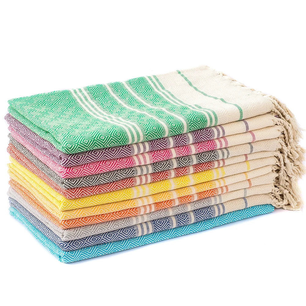 serviette de plage turque coton motif losanges rapide - vue 3 sur 6