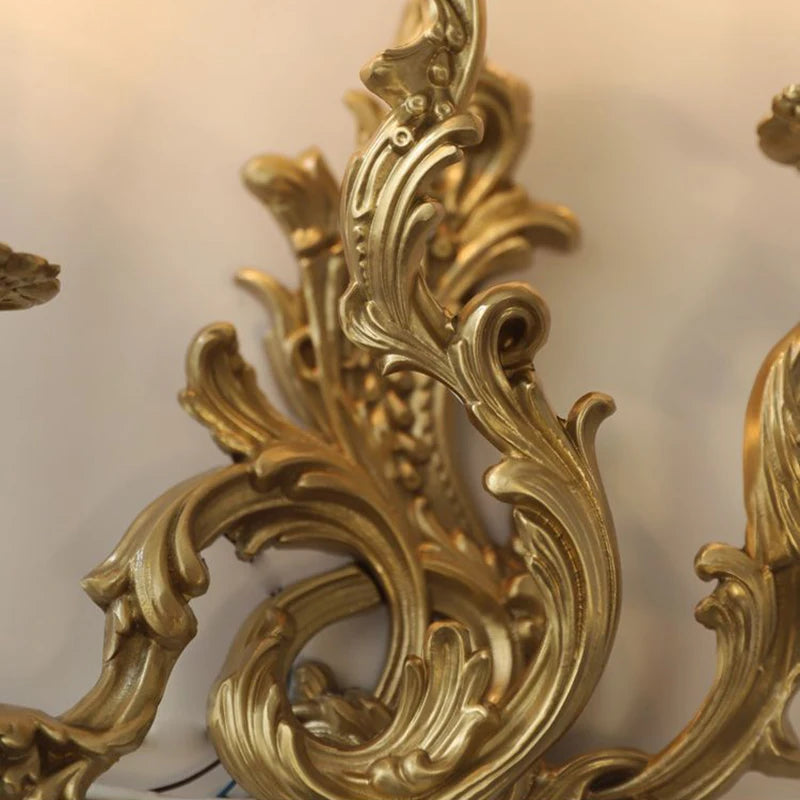 applique murale vintage rococo en laiton et cuivre - vue 5 sur 10