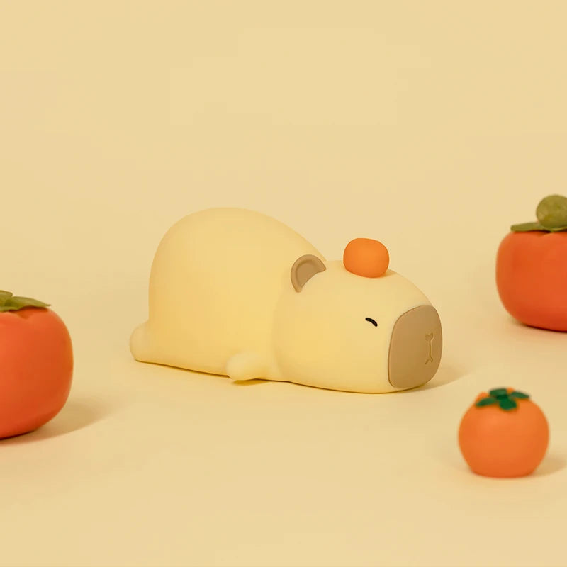 Lampe enfant dessin animé Silicone LED Capybara veilleuse USB Rechargeable gradation sommeil lampe de nuit pour chambre d'enfants décor cadeau d'anniversaire - vue 4 sur 6