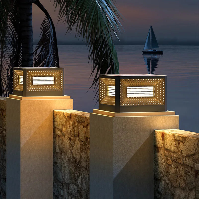 lampe de pelouse solaire moderne pour éclairage extérieur - vue 4 sur 10
