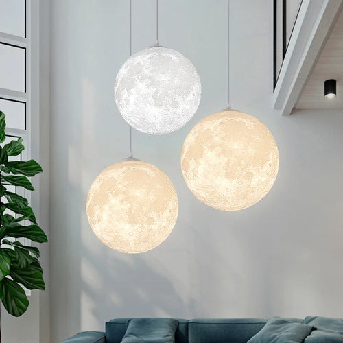 Suspension boule lune imprimée en 3D