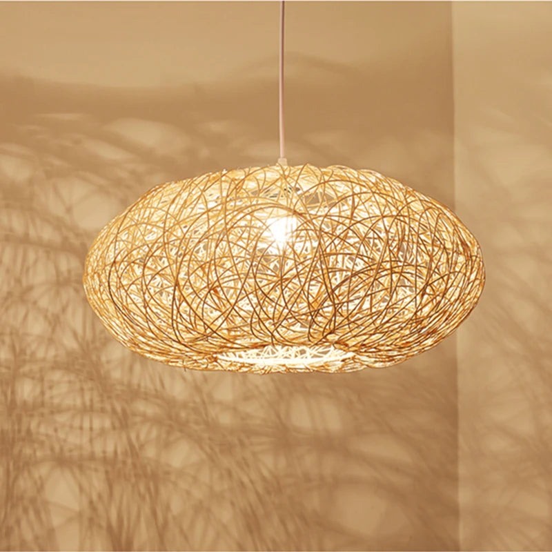 suspension moderne en rotin style chinois décoratif loft