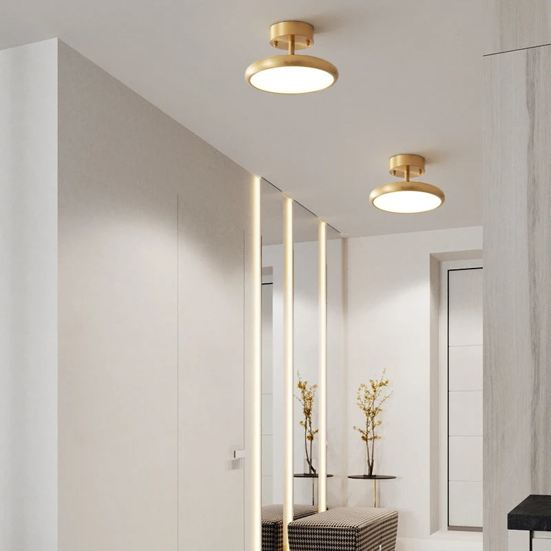 plafonnier moderne en cuivre noir design rond pour intérieur - vue 6 sur 8