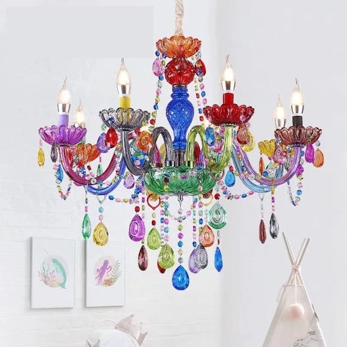 lustre en cristal pour enfants style art bougie