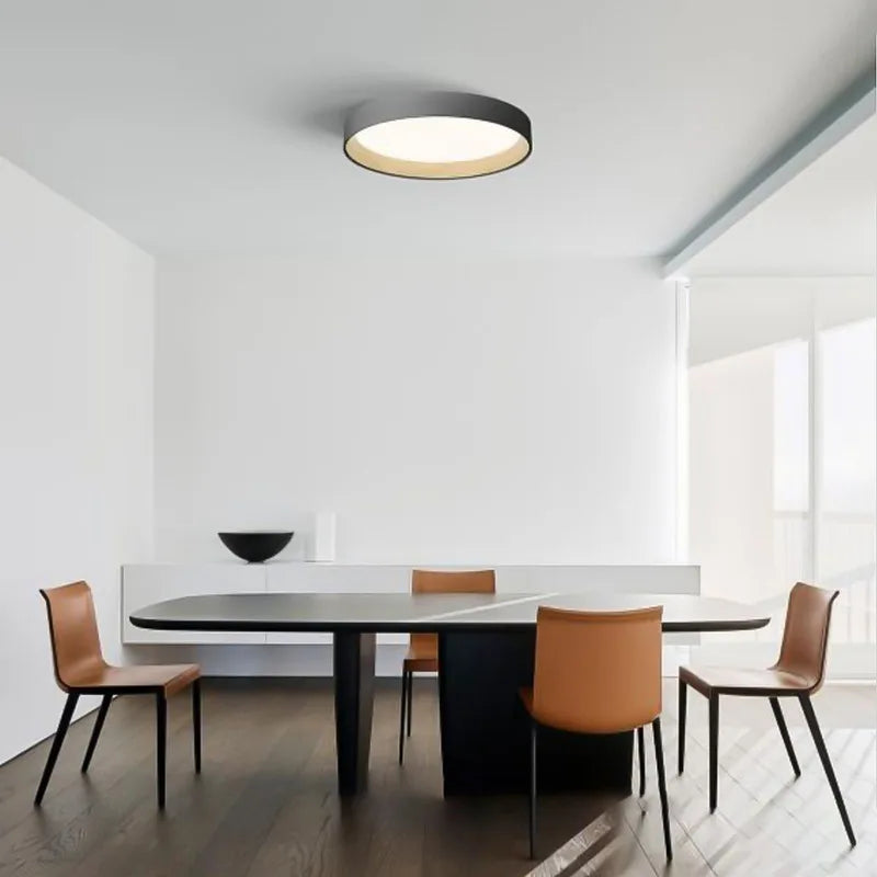 plafonnier led minimaliste aspect grain de bois - vue 4 sur 13