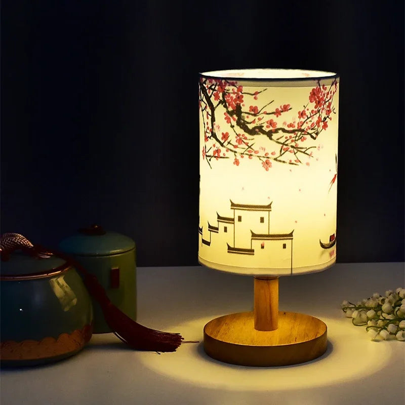 lampe de table led fleur de prunier design chinois pour ambiance douce - vue 5 sur 10