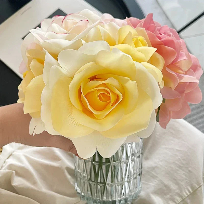 bouquet de roses artificielles décoratives pour jardin