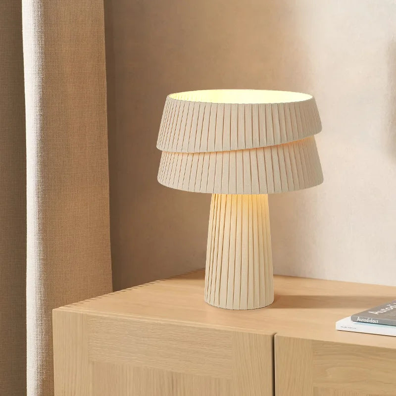 Lustre de style crème français Wabi Sabi Suspension LED pour salon salle à manger chambre minimaliste Suspension en tissu fait main - vue 7 sur 14