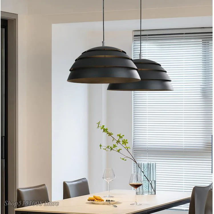 suspension hémisphère nordique industrielle lampe led design luminaire - vue 3 sur 8