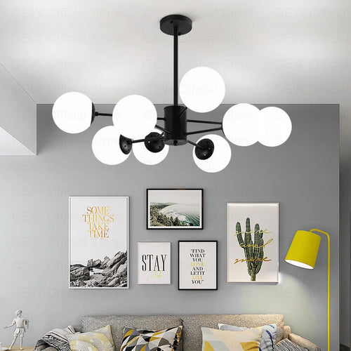 lustre moderne magic bean en verre pour décoration maison