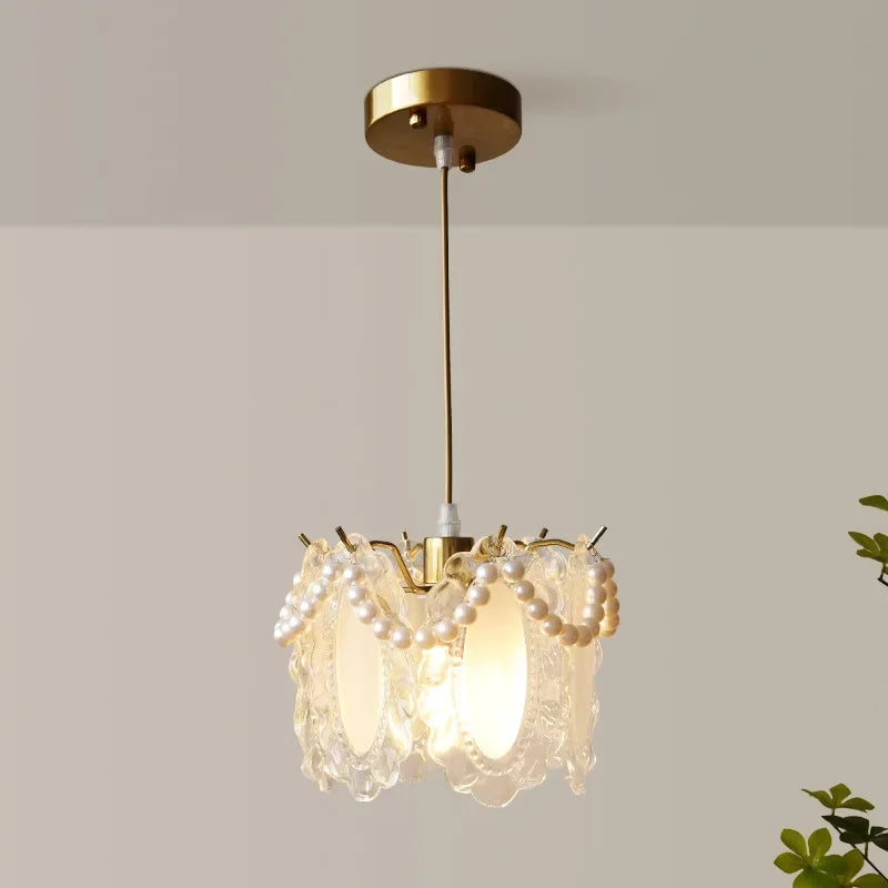 lustre léger en verre cristal pour éclairage moderne - vue 2 sur 30