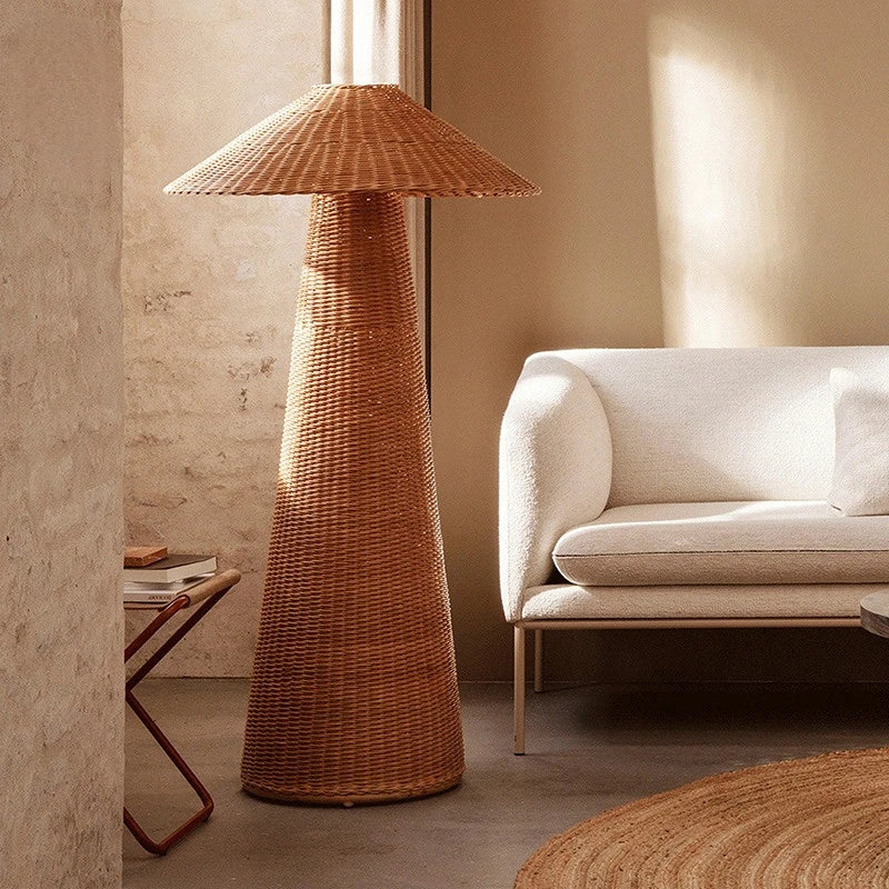Suspension rétro japonaises design silencieux en rotin artistique Zen - vue 6 sur 9