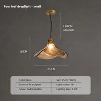 Rétro LED Verre Suspension Lumière Pétale Forme Fleur Plafond Lustre Chambre Loft Maison Lumière Restaurant Bar Chambre Café Livre