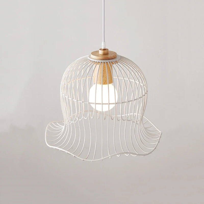 Suspension en métal blanc nordique forme de fleur Restaurant suspension lumière salon Table à manger E27 lustre éclairage 220 V