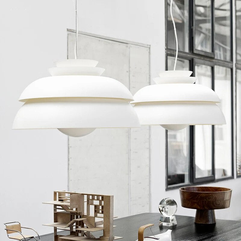 Lampe suspension nordique blanche simple - vue 6 sur 7