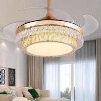 plafonnier en cristal avec lumière et télécommande design élégant