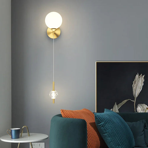 applique murale moderne en laiton avec 3 appliques interchangeables