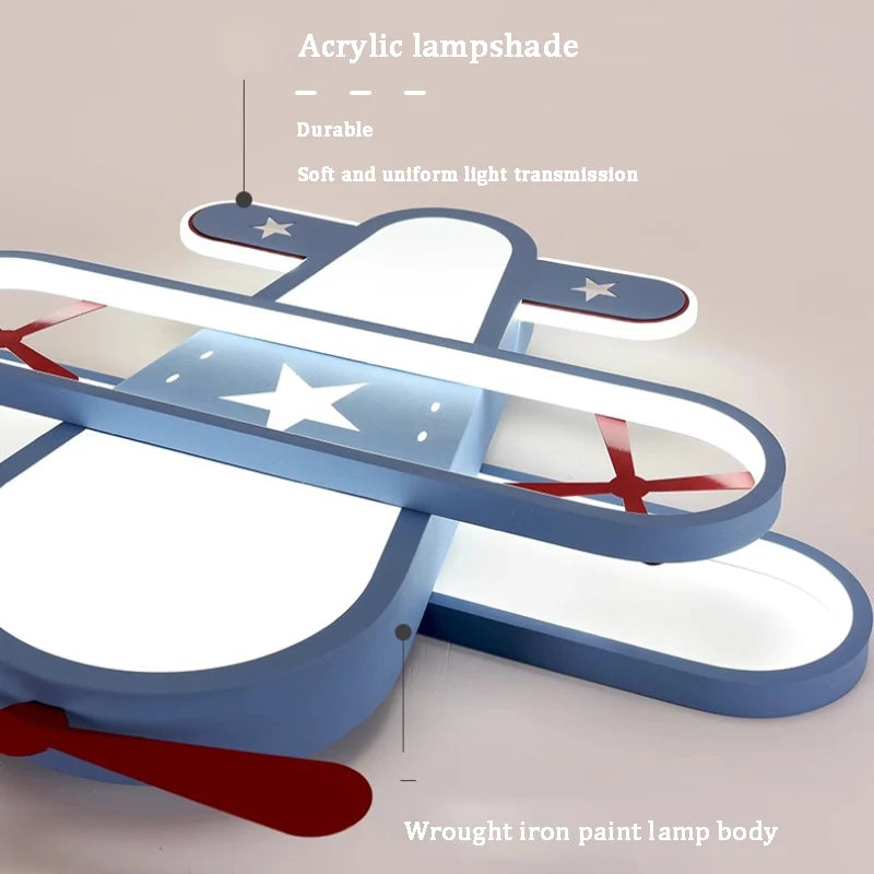 lustre avion pour chambre d'enfant décoration créative nordique - vue 7 sur 10