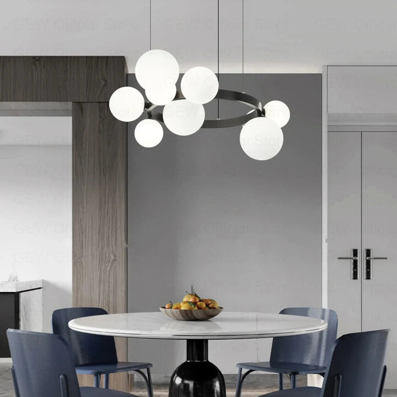 lustre minimaliste moderne cercle suspension lumières décoration maison
