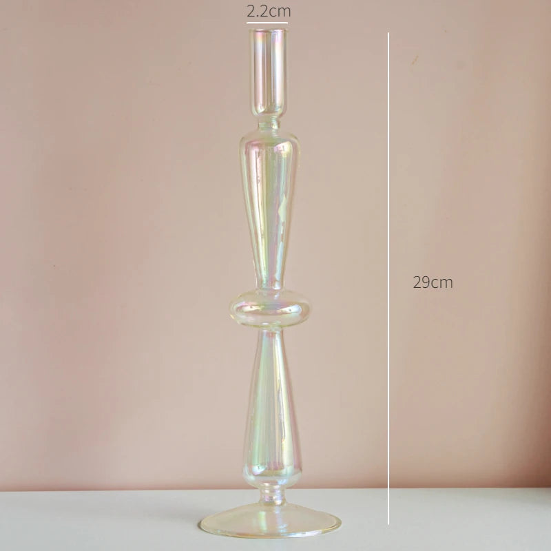 bougeoir en verre décoration nordique pour mariage et fleurs - vue 8 sur 22