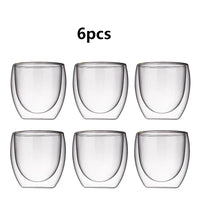 Set tasses expresso double paroi verre 80ml
