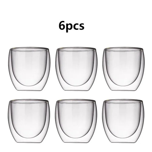 Set tasses expresso double paroi verre 80ml