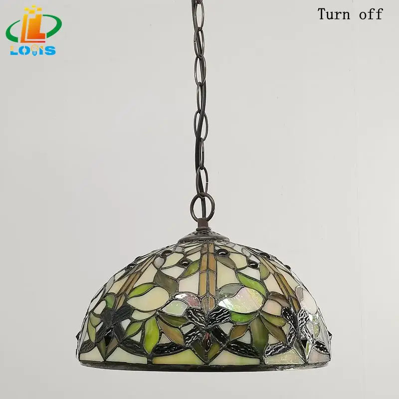 lustre style tiffany en forme de feuille pour décoration intérieure - vue 6 sur 6