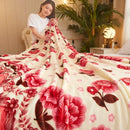 Plaid polaire motifs floraux et carreaux pour canapé