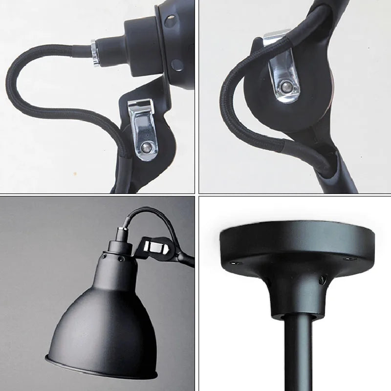 lampes suspendues rotatives style américain métal pour lecture