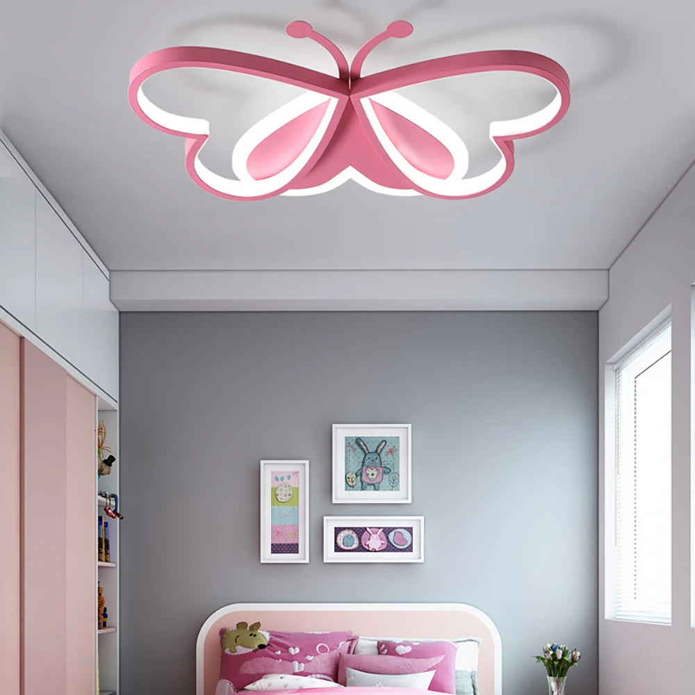 plafonnier led encastré acrylique papillon éclairage créatif - vue 3 sur 7