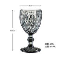 Verre à vin relief style rétro épais grand