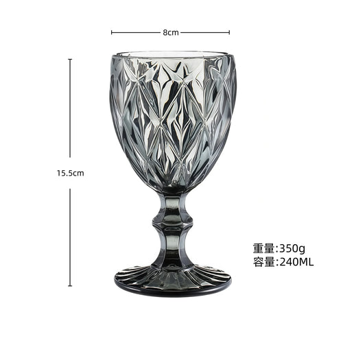 Verre à vin relief style rétro épais grand