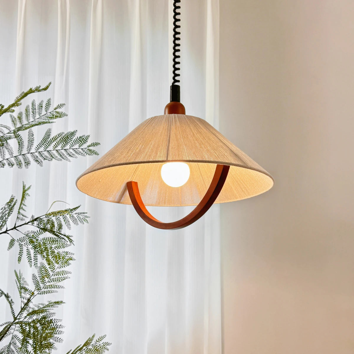 lustre en bois vintage style rétro pour décoration intérieure