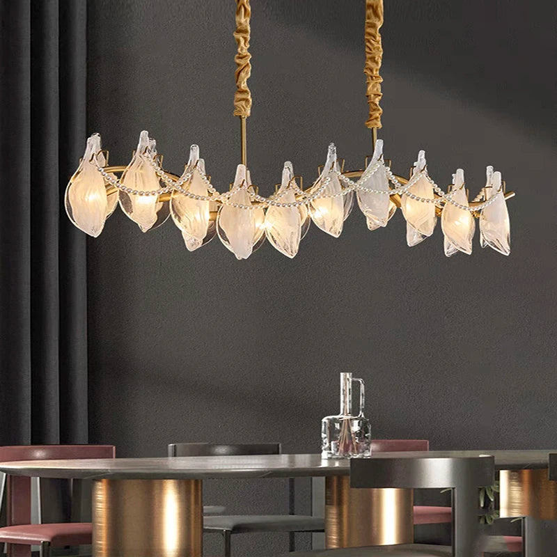 lustre créatif postmoderne en verre dépoli suspendu - vue 6 sur 10