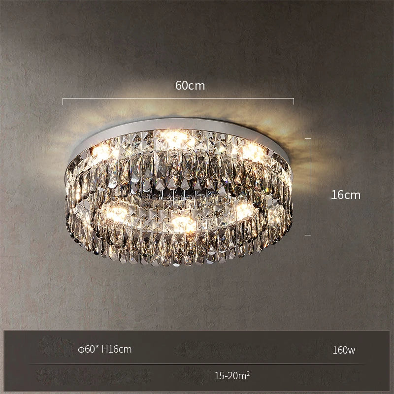 plafonnier led carré rectangulaire en cristal doré intensité variable - vue 11 sur 18