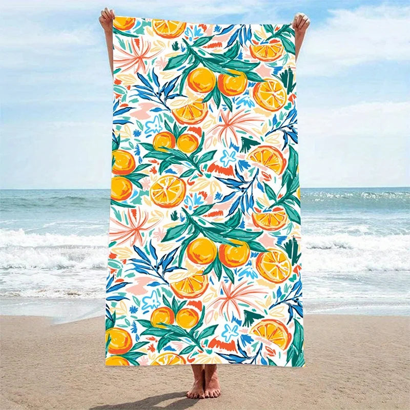 Serviette de plage motif fruits seche rapide voyage