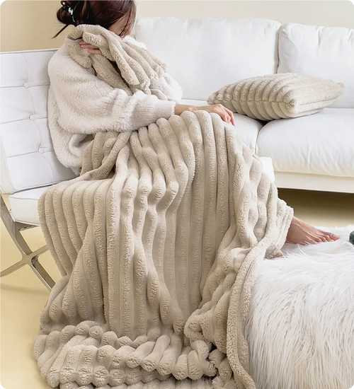Plaid épais doux en corail pour canapé chambre