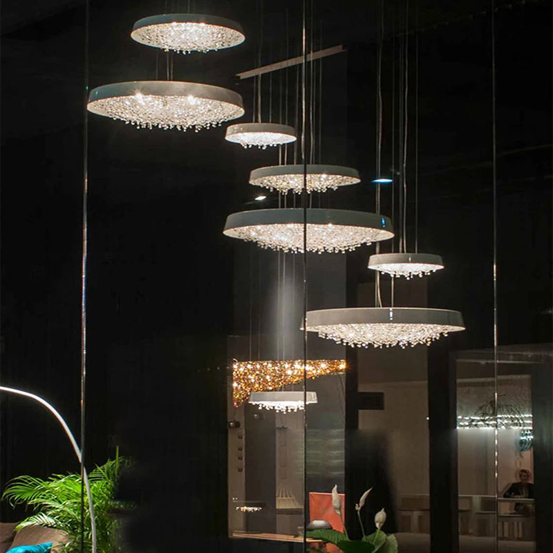 lustre en cristal moderne design minimaliste pour décoration intérieure
