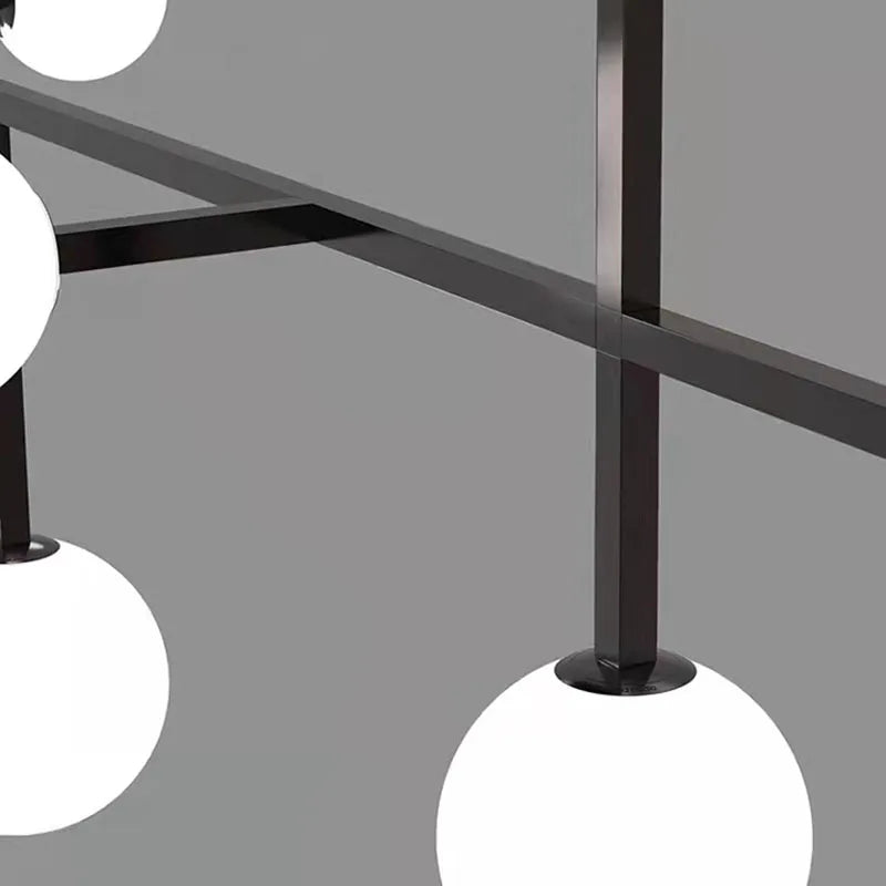 Nouvelles LED lustres hôtel Hall Foyer salle à manger lampe suspendue or noir métal éclairage moderne 15 verre blanc G9 ampoule Art déco - vue 6 sur 7