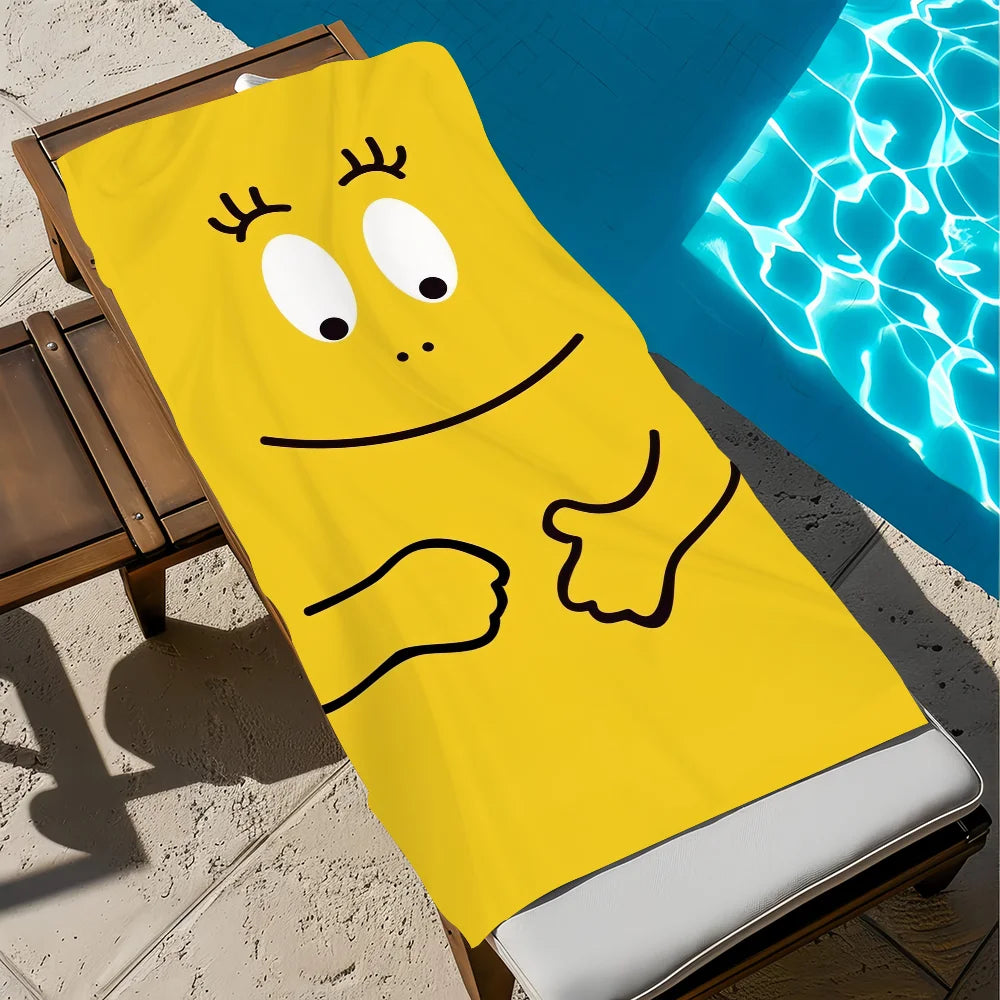 serviette de plage barbapapas sechage rapide douce dessin