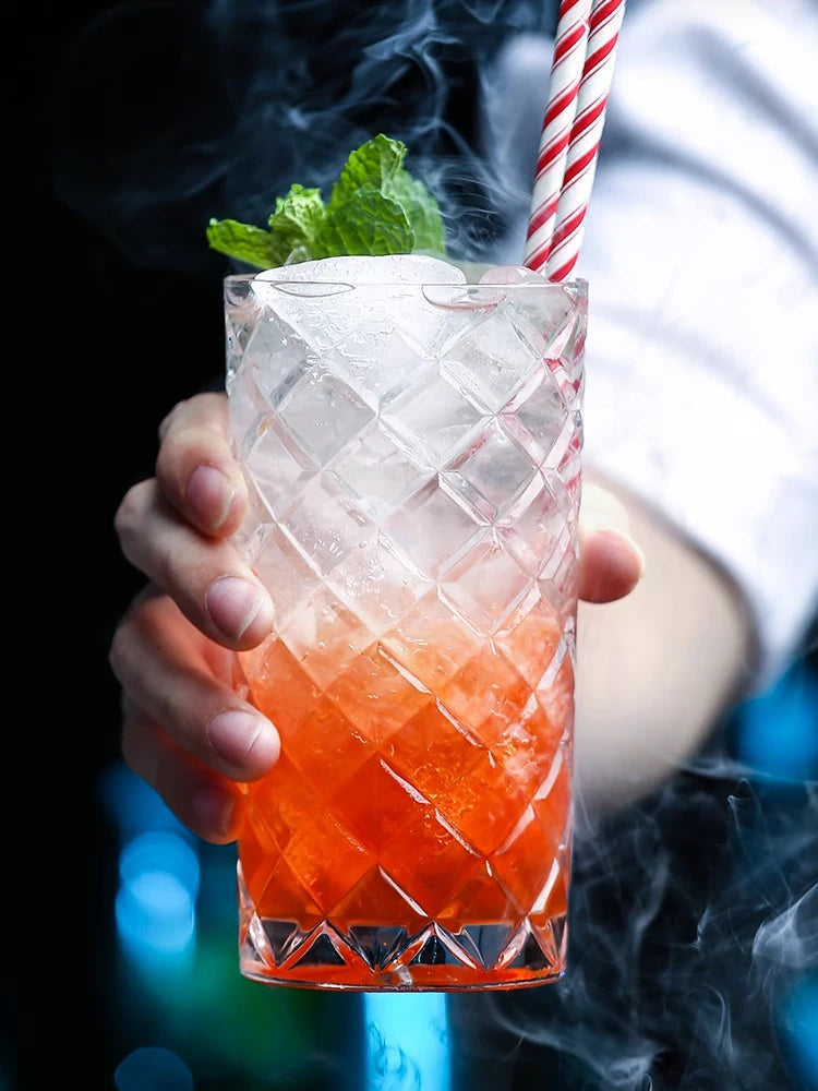 Verres collins cristal sans plomb motif rayé élégant - vue 5 sur 6