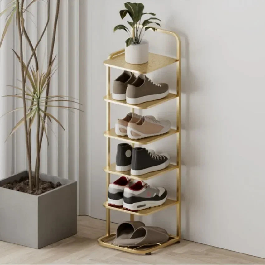 étagère à chaussures moderne en métal pour un rangement vertical élégant - vue 5 sur 12