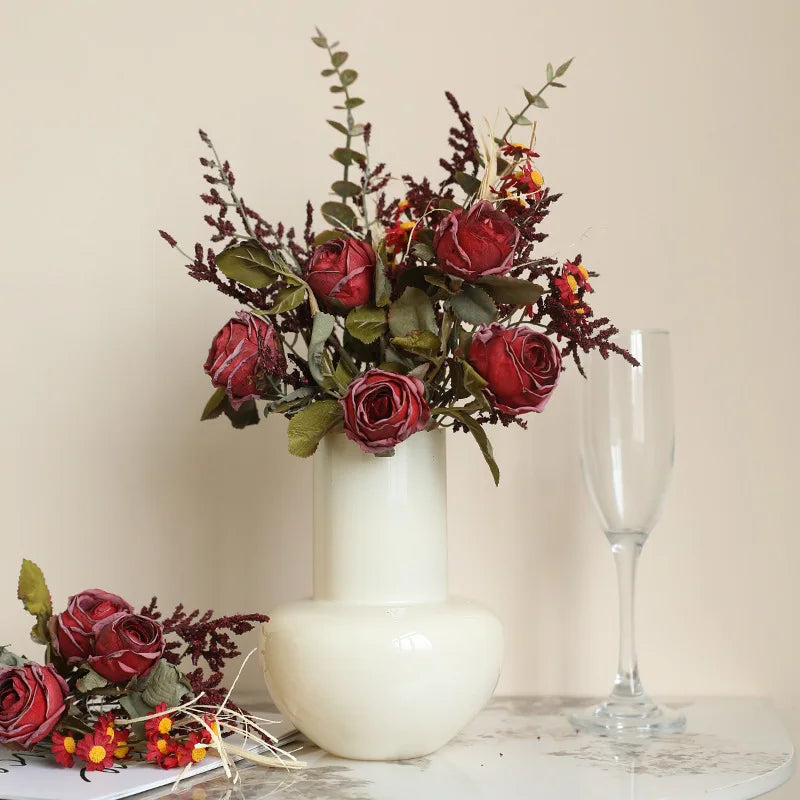 bouquet de roses simulées rétro pour décoration dHalloween - vue 6 sur 13