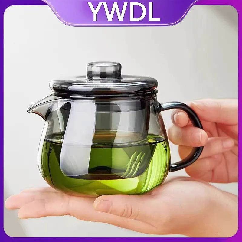 Theiere verre borosilicate avec infuseur couvercle resistante