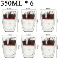 Lot tasses verre double paroi borosilicate isolantes