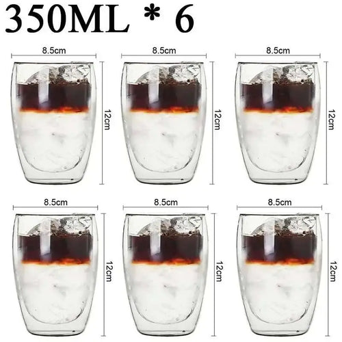 Lot tasses verre double paroi borosilicate isolantes