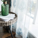 Voilage rideau motif plumes style mediterraneen salon chambre